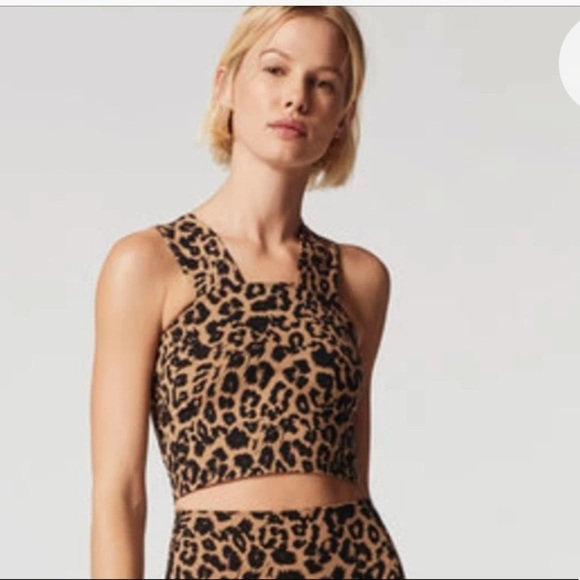 LNA Tops - LNA Valley Leopard Crop Top